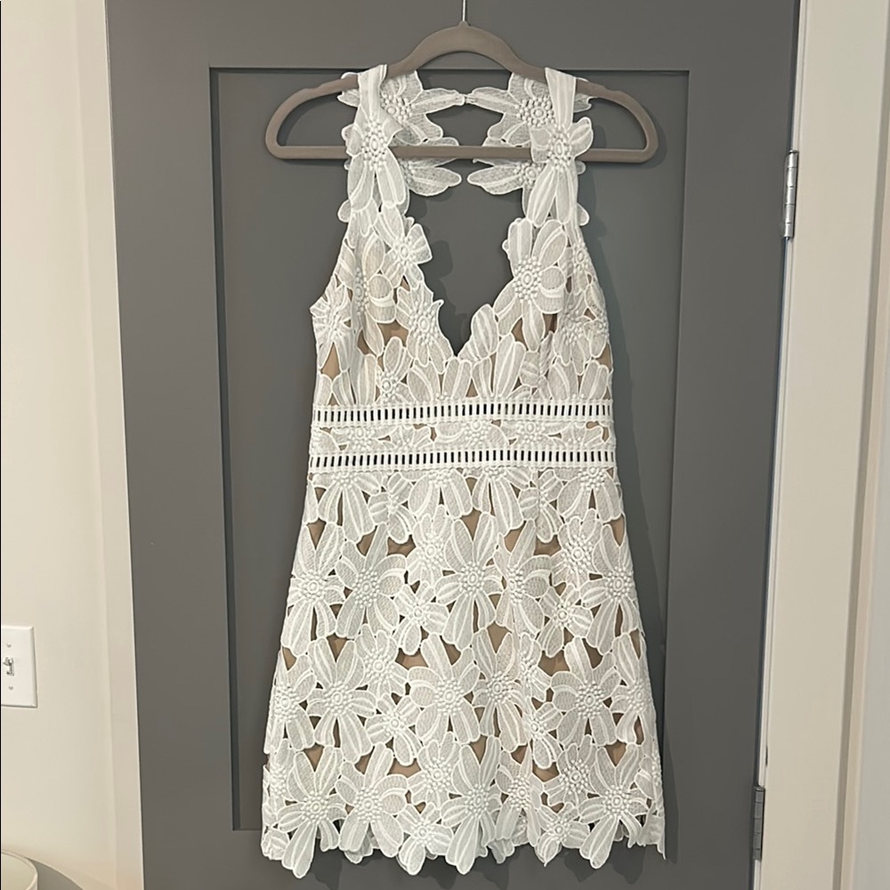 Free people White floral Lace Dress